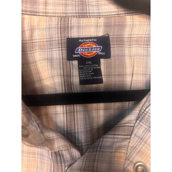 Dickies Plaid Brown Collared shirt - Picture 4 of 5